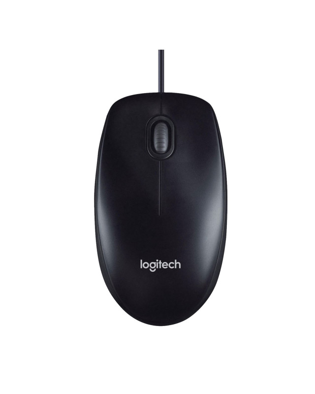 Logitech M90 Wired USB Mouse, 3-Buttons, 1000dpi and Optical Tracking, Ambidextrous Design for PC, Mac and Laptop, Black