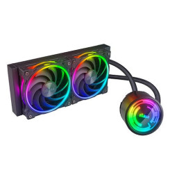 Akasa SOHO 240 Dusk Edition 240mm ARGB Liquid CPU Cooler, RGB Controller, Dual Radiator, PWM Fans, Black