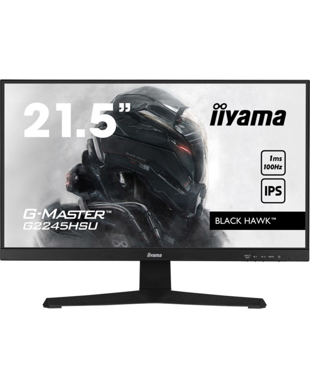 iiyama G-MASTER G2245HSU-B2  22 inch IPS Gaming Monitor, Full HD, 1ms, HDMI, DisplayPort, USB Hub, Freesync, 100Hz, Speakers, Black, Internal PSU, VESA