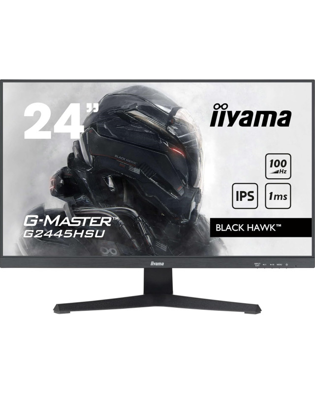 iiyama G-MASTER G2445HSU-B2 24 inch IPS Monitor, Full HD, 1ms, HDMI, DisplayPort, HDCP, USB Hubx2, Freesync, 100Hz, Speakers, Black, Internal PSU, VESA