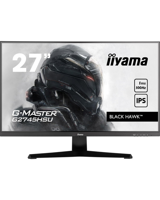 iiyama G-MASTER G2745HSU-B1 27 inch IPS Monitor, Full HD, 1ms, HDMI, DisplayPort, USB Hub, Freesync, 100Hz, Speakers, Black, Internal PSU, VESA