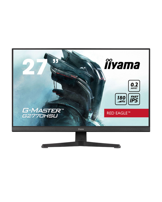 iiyama G-Master GB2770HSU-B6 Red Eagle 27 Inch Monitor Gaming Monitor, Black, Ultra Slim Bezel, Fast IPS IGZO, 180Hz, 0.2ms, FreeSync, HDMI, Display Port, USB Hub, Height Adjustable, Pivot, VESA