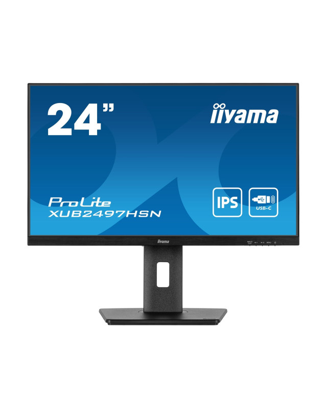 iiyama Prolite XUB2497HSN-B2 24 inch IPS Monitor, USB-C Dock, RJ45(LAN), Full HD, 1ms, HDMI, DisplayPort, USB-Hub, USB-C, 100Hz, Speakers, Black, Internal PSU, VESA, Height Adjust, Pivot