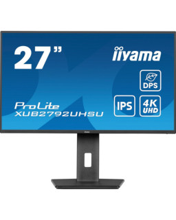 iiyama Prolite XUB2792UHSU-B6 27 inch IPS Monitor, 4K, 4ms, HDMI, DisplayPort, USB Hub, 60Hz, Speakers, Black, Internal PSU, VESA, Height Adjust, Pivot