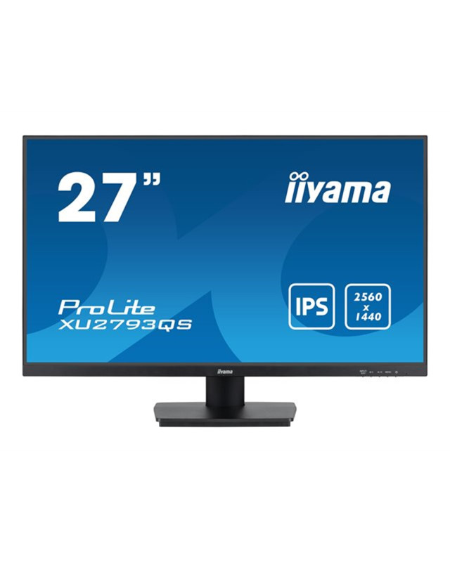 iiyama Prolite XU2793QS-B7 27 inch IPS Monitor, WQHD, 1ms, HDMI, DisplayPort, 100Hz, Speakers, Black, Internal PSU, VESA