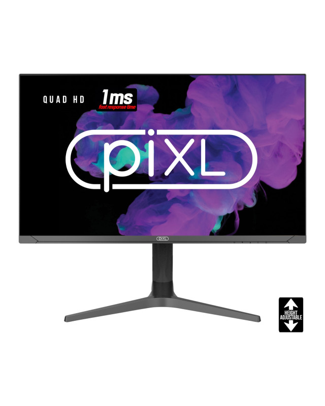piXL CM27G7 27 Inch Frameless QHD IPS Monitor, 100Hz, 1ms, Freesync, G-Sync, HDMI, Display Port, USB, Black with RGB Lighting, VESA Mount, Height Adjustable, 3Year Warranty