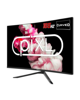 piXL CM27GF6D 27 Inch Curved Frameless Monitor, 165Hz, 6ms Response Time, HDR, Frameless, 1920x1080 Full HD, HDMIx2, Display Port, Black, VESA Mount