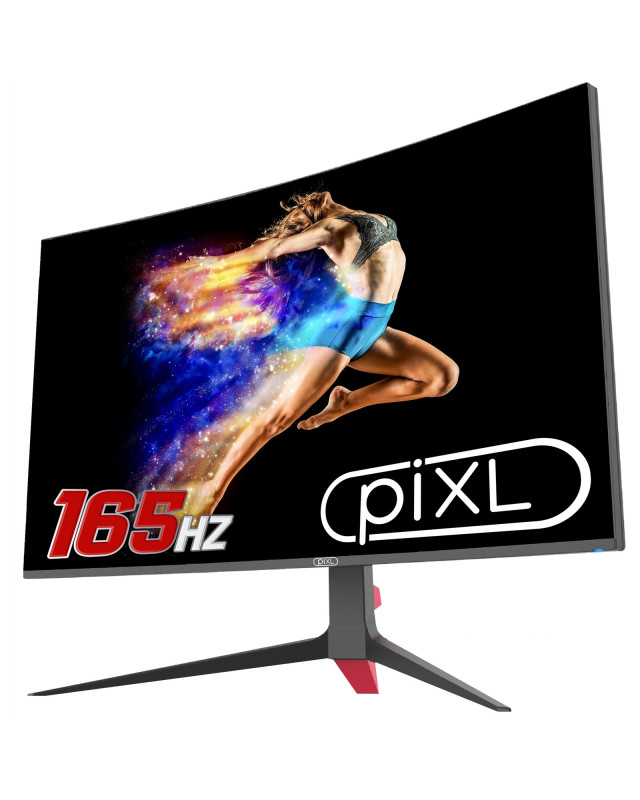 piXL CM32GF5 32 Inch Curved Gaming Monitor, 144Hz/ 165Hz, 1ms Response Time, Frameless, Freesync, G-Sync, 1920 x 1080 Full HD, DisplayPort, HDMI, VESA Mount, Internal PSU, Black Finish