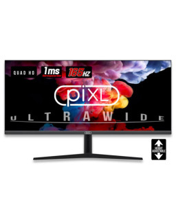 piXL 34-inch UWQHD UltraWide 165Hz Gaming Monitor with 100% sRGB Colour Gamut, Quad HD 3440 x 1440 IPS Panel & 1ms Response Time, 3 Year Warranty & Speakers