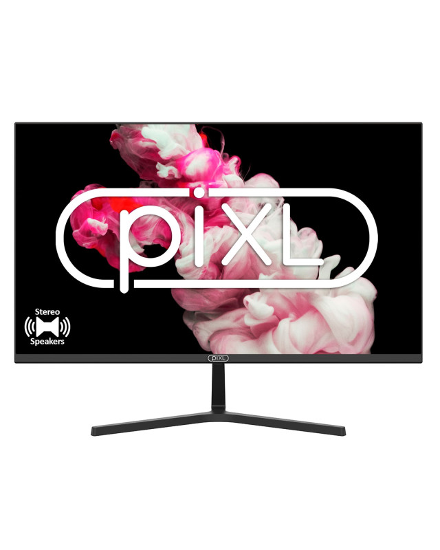 piXL PX27IHDD 27 Inch Frameless Monitor, Widescreen IPS LCD Panel, True -to-Life Colours, Full HD 1920x1080, Speakers, 4ms Response Time, 75Hz Refresh, VGA, HDMI, Black Finish
