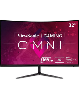 Viewsonic Omni VX3218C-2K 32 Inch Curved Gaming Monitor, QHD, 165Hz, Freesync, 2xHDMI, DisplayPort, 1ms VESA, Speakers