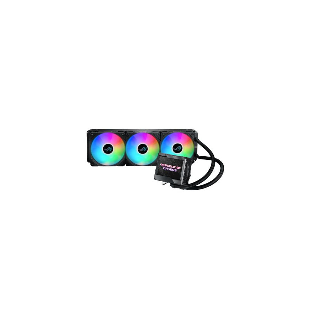 Asus ROG Ryujin II ARGB 360mm Liquid CPU Cooler, 3 x 12cm ROG ARGB Fans, Customisable 3.5" LCD Display