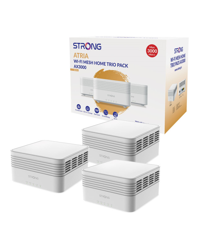 Strong MESHTRIAX3000UK AX3000 Whole Home Wi-Fi 6 Mesh System (3 Pack) - 5,000sq.ft Coverage