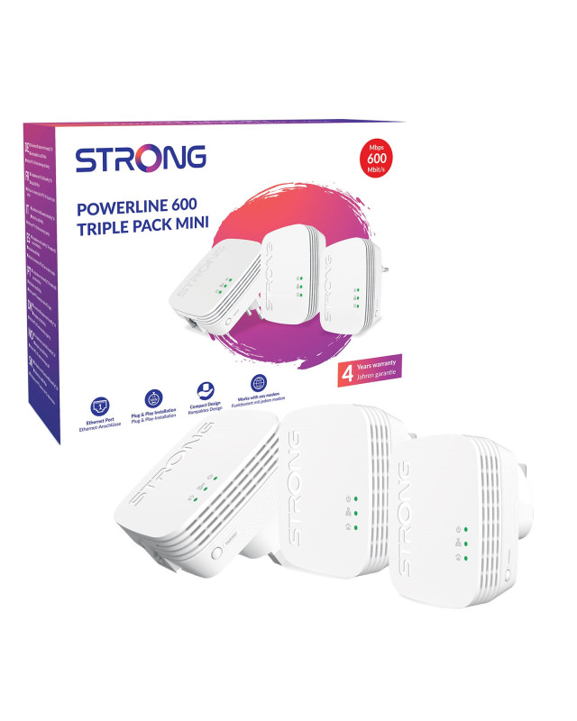 Strong POWERL600TRIMINIUK AV600 Mini Powerline Kit Triple Pack (3 Pack)