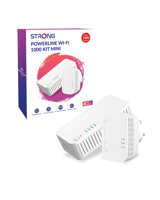Strong POWERWF1000DUOMINIUK AV1000 Mini WI-FI Powerline Kit (2 Pack)
