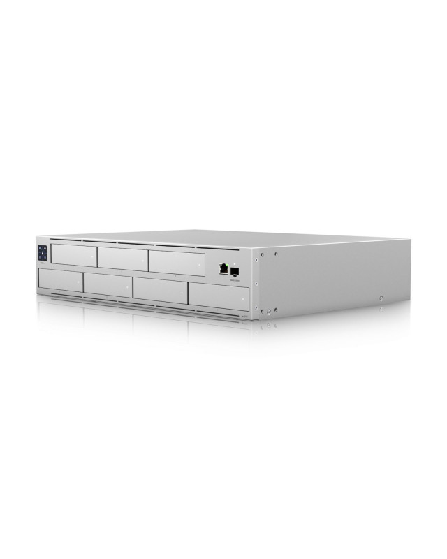 Ubiquiti UNVR-PRO UniFi Protect 7 Bay Network Video Recorder Pro, UniFi Protect Console, 7x 2.5/3.5 Inch Drive Bays, 10G SFP+ Port, Gigabit RJ45 Port, 2U Rack, 1.3 Inch Touchscreen