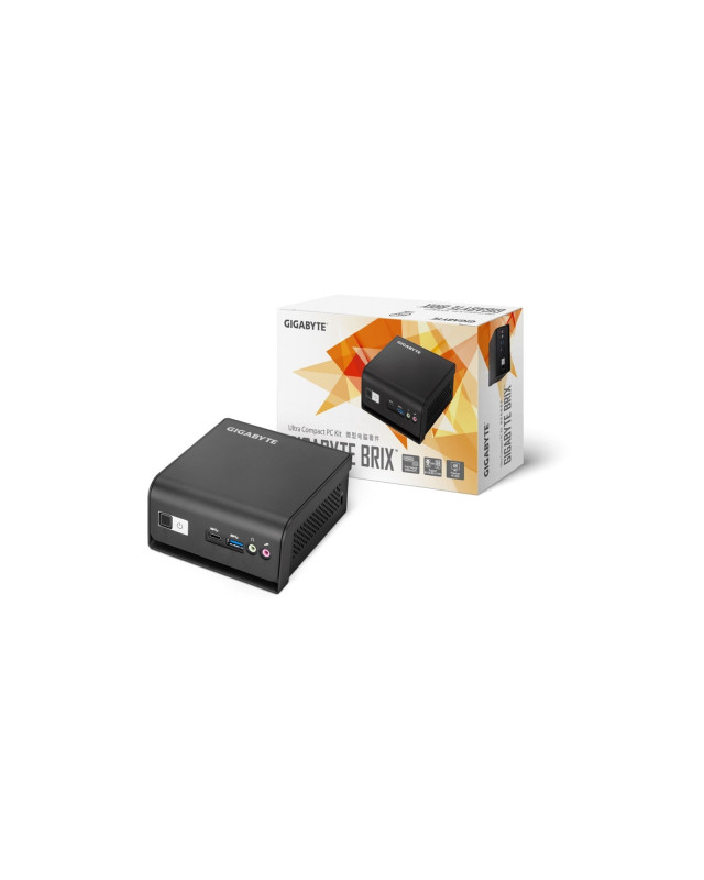 Gigabyte BRIX (GB-BMPD-6005) Barebone Kit, Intel Pentium Silver N6005 2.8GHz Quad Core CPU,1 x DDR4 SO-DIMM Slot, 1 x M.2 2280 Slot, 1 x 2.5 Inch SATA Slot, Dual Band Wi-Fi & Bluetooth 4.2