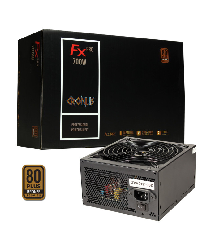 CRONUS 700ATV FX PRO 700W PSU, 140mm Silent Cooling Fan, 80 PLUS Bronze, Non Modular, Flat Black Cables, Supreme Performance