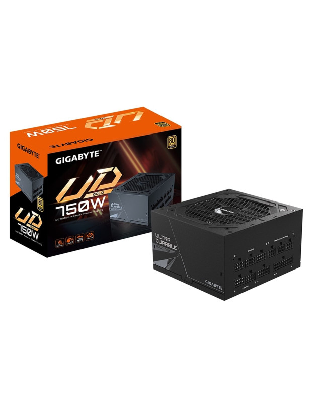 Gigabyte UD750GM 750W 80 PLUS Gold Fully Modular Power Supply, Active PFC, 120mm Rifle Bearing Fan, ATX12V/EPS Compliant - 5 Year Warranty.