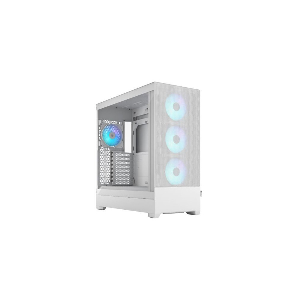 Fractal Design Pop XL Air RGB (White TG) Gaming Case w/ Clear Glass Window, E-ATX, Hexagonal Mesh Front, 4 RGB Fans & RGB Contro