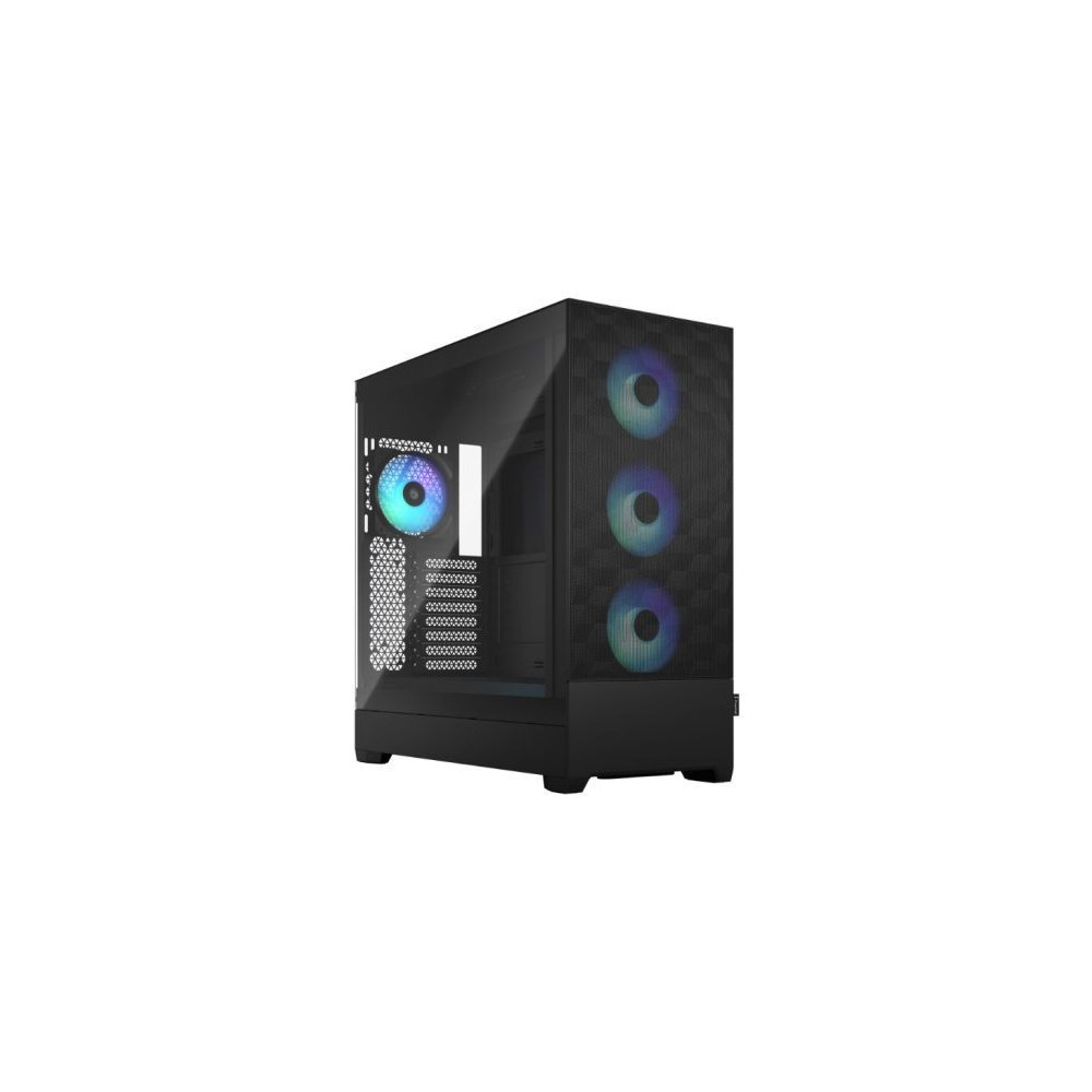 Fractal Design Pop XL Air RGB (Black TG) Gaming Case w/ Clear Glass Window, E-ATX, Hexagonal Mesh Front, 4 RGB Fans & RGB Contro