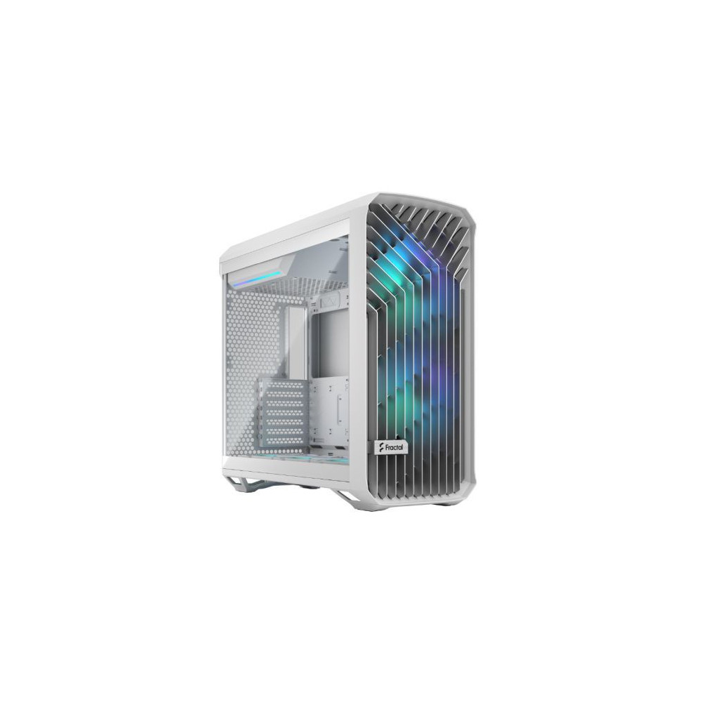 Fractal Design Torrent (White RGB TG) Gaming Case w/ Clear Glass Window, E-ATX, 5 ARGB Fans, Fan Hub, RGB Strip on PSU Shroud, F