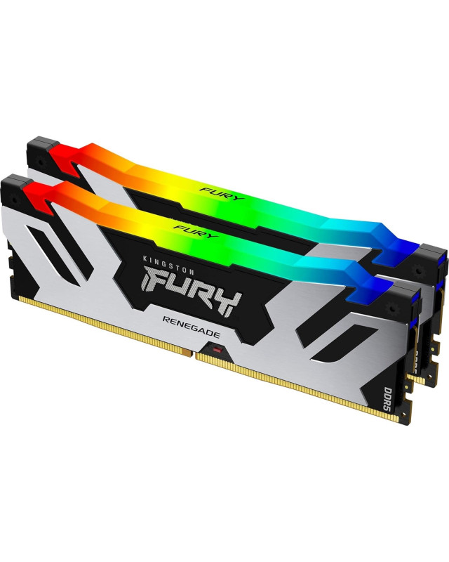 Kingston Fury Renegade Silver RGB KF564C32RSAK2-32 32GB (16GB x2) DDR5 6400MT/s Non ECC DIMM
