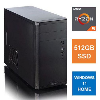 Ryzen 5 5600G, 8GB 3200MHz, 512GB SSD, Bequiet 450W, No Optical, KB & Mouse, Windows 11 Home