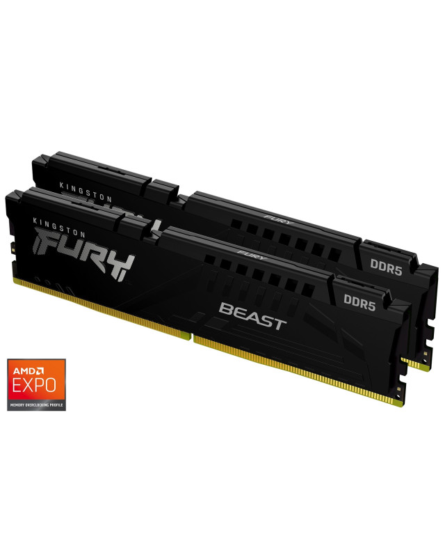 Kingston FURY Beast KF552C36BBEK2-32 32GB (2x16GB) System Memory, 5200MT/s, DDR5,CL36, DIMM, Black, AMD EXPO Certified