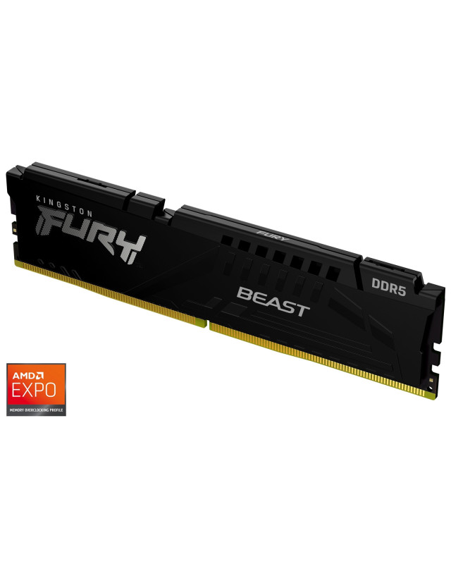 Kingston FURY Beast KF552C36BBE-16 16GB System Memory, 5200MT/s, DDR5, CL36, DIMM, Black, AMD EXPO Certified