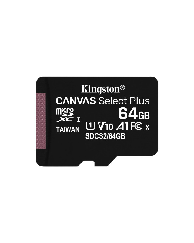 Kingston Canvas Select Plus SDCS2/64GBSP 64GB Micro SD UHS-I (U1) Flash Card, NO Adapter