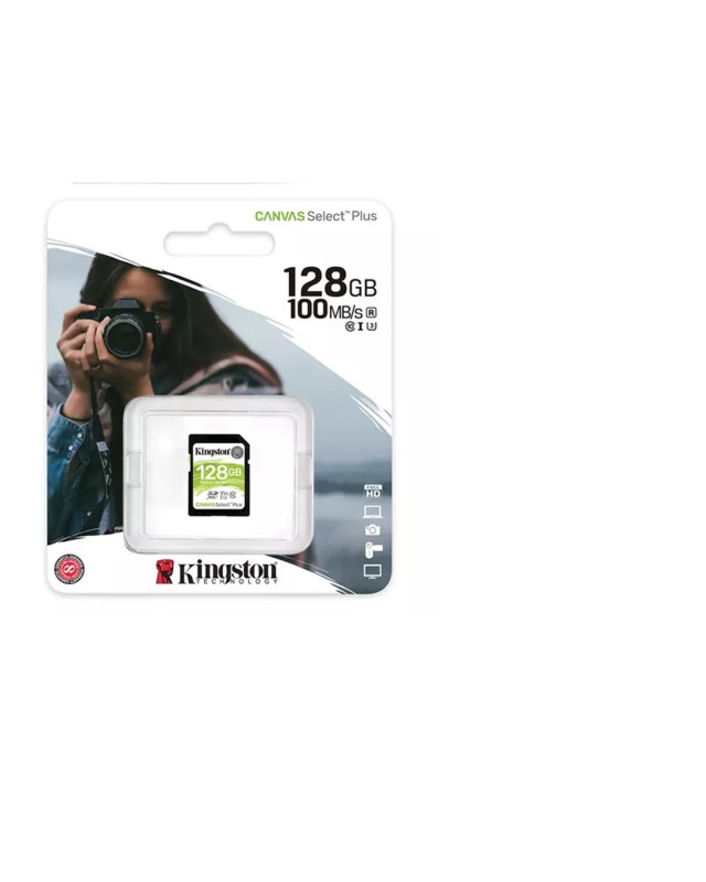Kingston Canvas Select Plus  V30 128GB SD Class 10 UHS-I U3 Flash Card