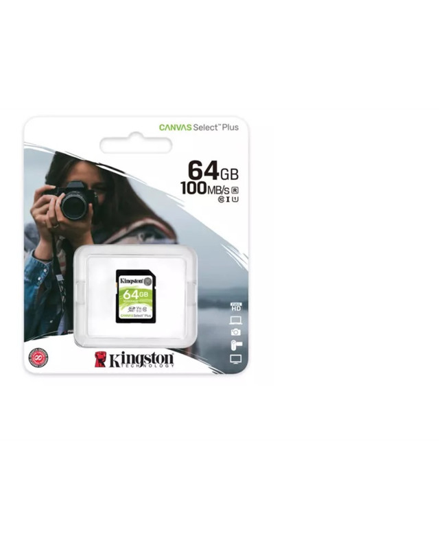 Kingston Canvas Select Plus V10 64GB SD Class 10 UHS-I U3 Flash Card