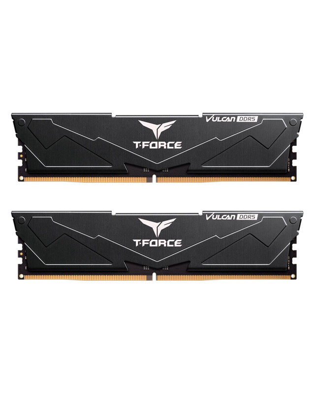 Team T-Force Vulcan FLBD516G6000HC38ADC01 System Memory, 16GB (2 x 8GB) DDR5, 6000MHz, CL38, Black