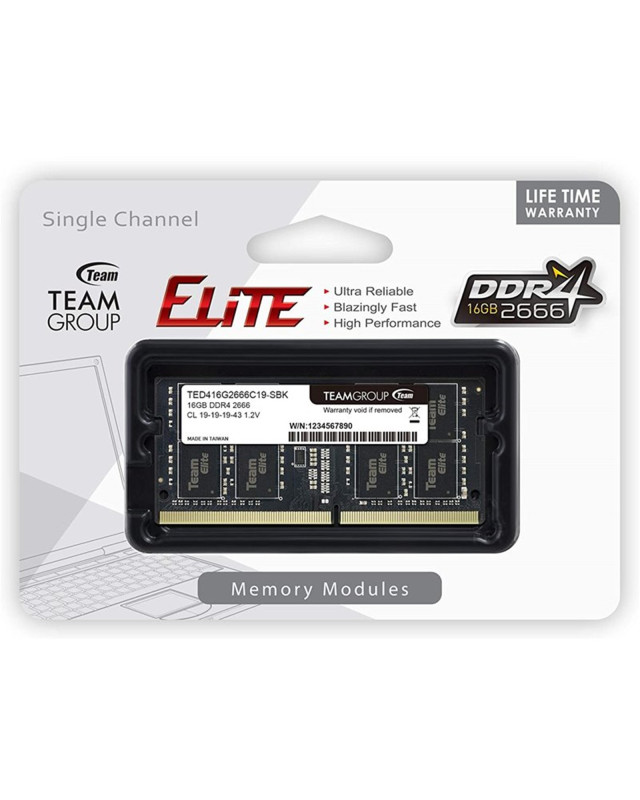 Team Elite 16GB No Heatsink (1 x 16GB) DDR4 2666MHz SODIMM System Memory