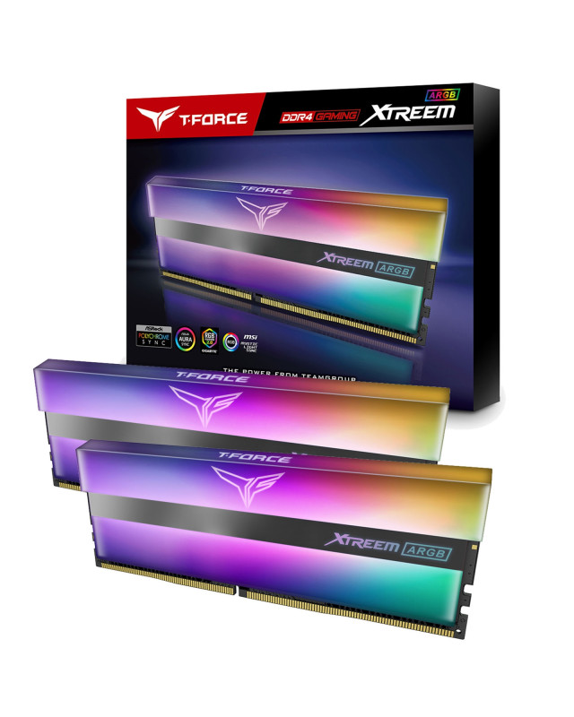 Team T-Force XTREEM ARGB 16GB Black Heatsink with ARGB LEDs (2 x 8GB) DDR4 3200MHz DIMM System Memory