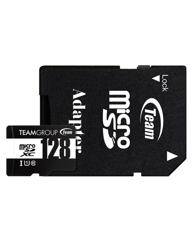 Team 128GB Micro SDXC UHS-1 Class 10 Flash Card with Adapter