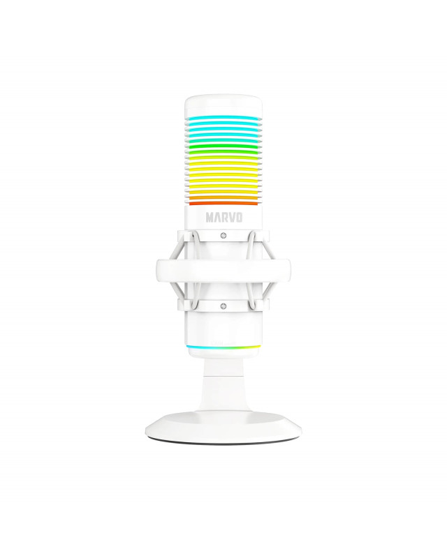 Marvo Scorpion MIC-07 Blast 60 USB RGB Noise Cancelling Wired Gaming Microphone (White)