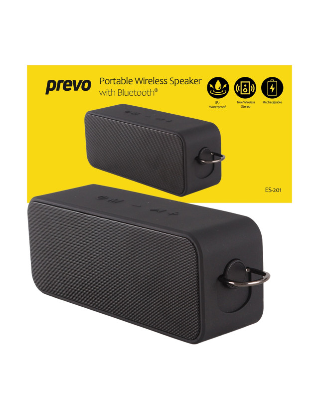 Prevo ES-201 Portable IP7 Waterproof 20W Wireless Speaker with Bluetooth, USB & SD