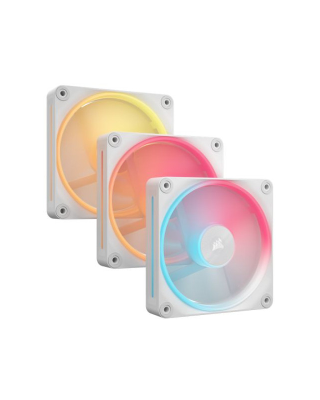 Corsair iCUE LINK LX120-R 12cm PWM Reverse Blade RGB Case Fans (3-Pack), 18 RGB LEDs, Magnetic Dome Bearing, 2400 RPM, iCUE LINK Hub Included, White