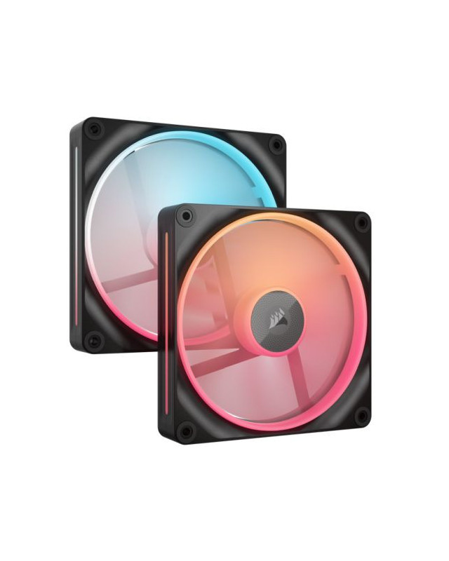 Corsair iCUE LINK LX140-R 14cm PWM Reverse Blade RGB Case Fans (2-Pack), 18 RGB LEDs, Magnetic Dome Bearing, 2000 RPM, iCUE LINK Hub Included, Black