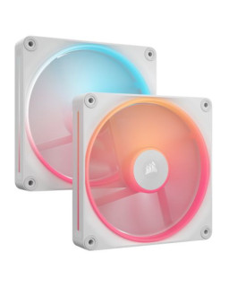 Corsair iCUE LINK LX140-R 14cm PWM Reverse Blade RGB Case Fans (2-Pack), 18 RGB LEDs, Magnetic Dome Bearing, 2000 RPM, iCUE LINK Hub Included, White