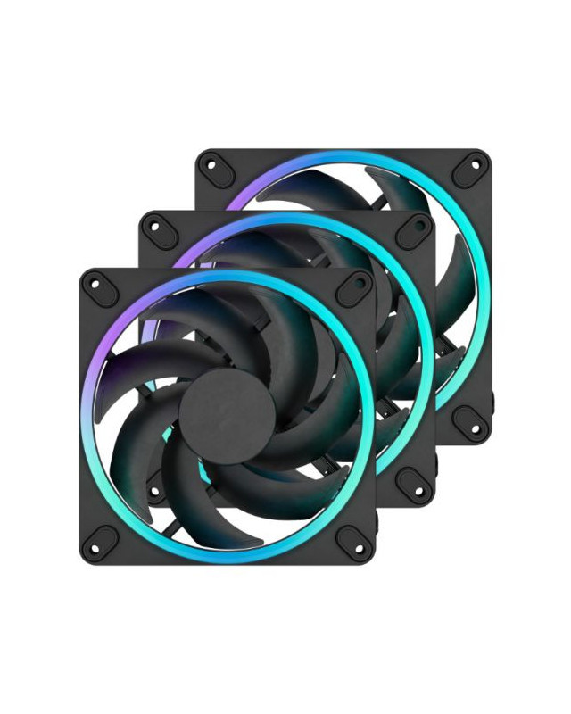 Fractal Design Momentum 14 ARGB 14cm PWM Case Fans (3-Pack), 20 LEDs, FDB Bearing, 350-1800RPM, 8-pin Connector, Black