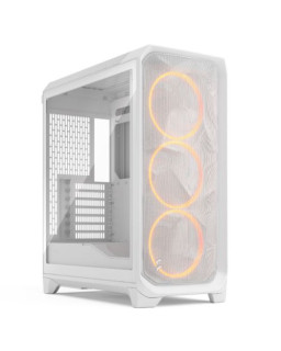 Fractal Design Meshify 3 (White RGB TG Clear) Gaming Case w/ Clear Window, E-ATX, Mesh Front, 3x RGB Fans, USB-C 20Gbps
