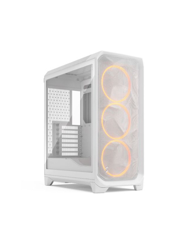 Fractal Design Meshify 3 (White RGB TG Clear) Gaming Case w/ Clear Window, E-ATX, Mesh Front, 3x RGB Fans, USB-C 20Gbps