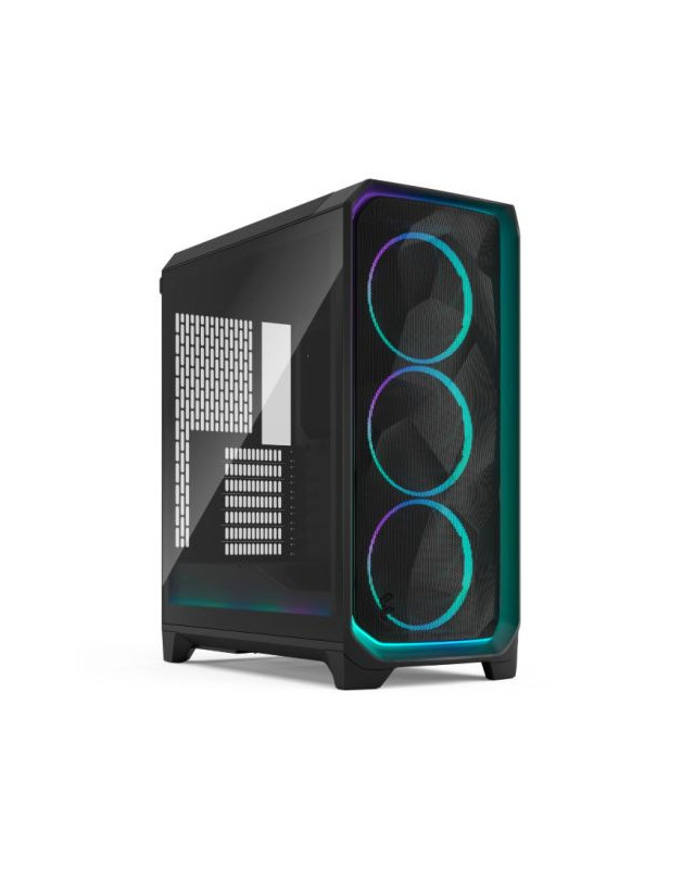 Fractal Design Meshify 3 Ambience Pro RGB (Black TG Light) Gaming Case w/ Light Tint Window, E-ATX, Mesh Front, 3x RGB Fans, Adjust Pro Hub, USB-C 20Gbps