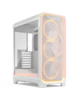 Fractal Design Meshify 3 Ambience Pro RGB (White TG Clear) Gaming Case w/ Clear Window, E-ATX, Mesh Front, 3x RGB Fans, Adjust Pro Hub, USB-C 20Gbps