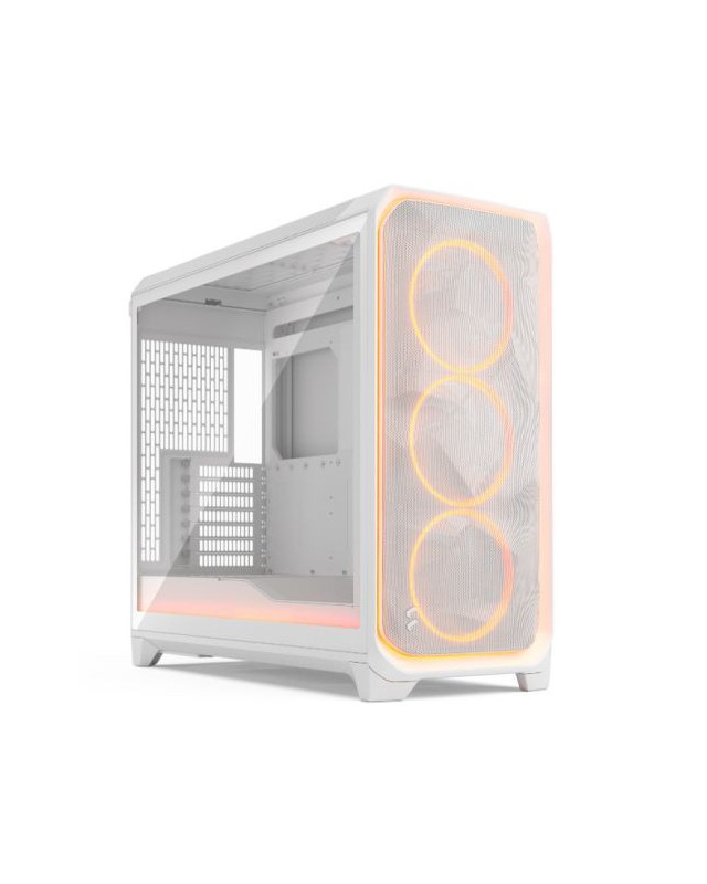 Fractal Design Meshify 3 XL Ambience Pro RGB (White TG Clear) w/ Clear Window, E-ATX, Mesh Front, 3x RGB Fans, Adjust Pro Hub, USB-C 20Gbps