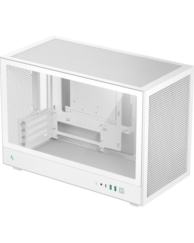 DeepCool CH260 White Micro-ATX Case, High-Airflow Compact PC Case with Tempered Glass Panel, USB-C Port, Supports 360mm Radiator, ATX PSU, Black