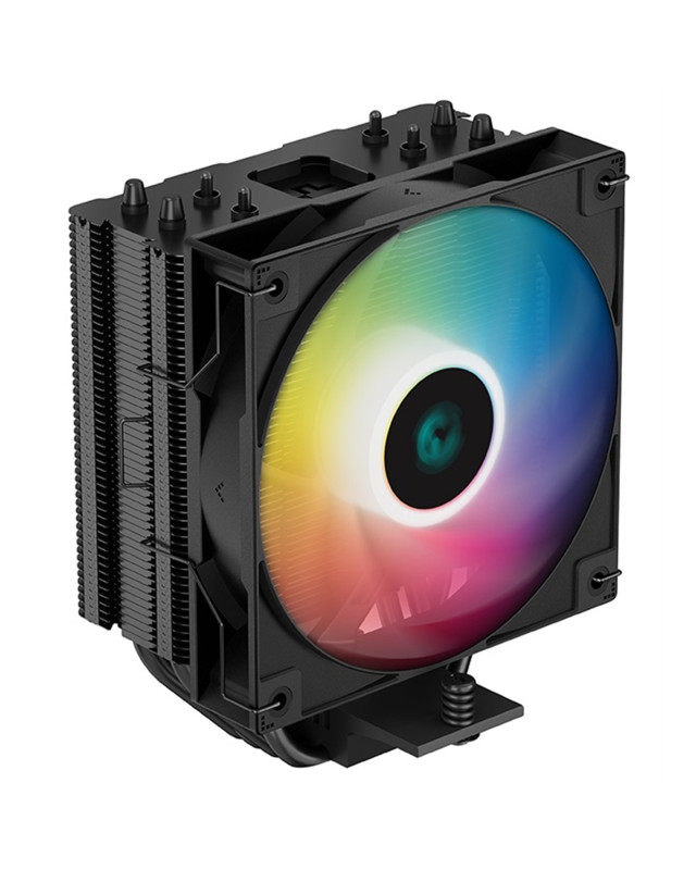 DeepCool AG400 Black ARGB V2 CPU Air Cooler, 120mm PWM Fan, 4 Direct Touch Heat Pipes, Addressable RGB, LGA1851/1700/1200, AM5/AM4 Compatible, High-Performance Single Tower Cooler